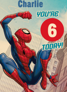 Spiderman verjaardagskaart 6 today