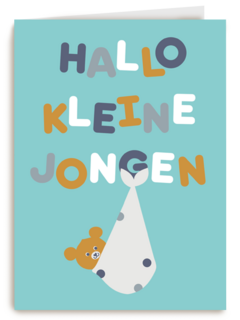 Hallo kleine jongen geboortefelicitatie