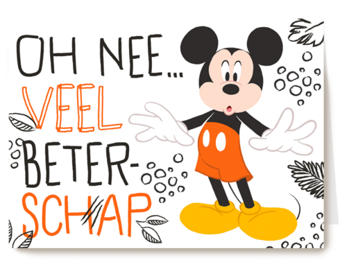 Beterschap kaart Mickey Mouse