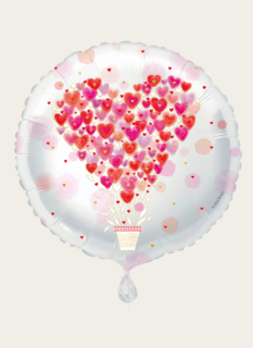 Ballon Turnowsky Bloemen Hartjes Rood