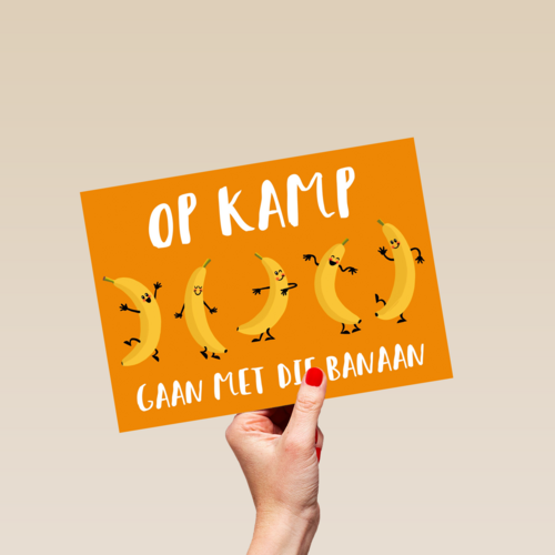 op kamp gaan met die banaan