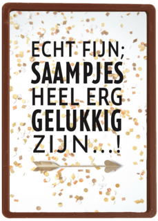 huwelijksjubileum kaart saampjes heel erg gelukkig zijn