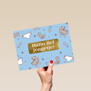 Geboorte felicitatie zoon hallo lief jongetje