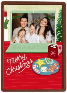 Kerstkaart laptop met foto