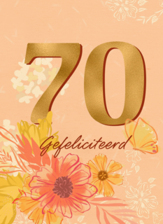 Verjaardagskaart 70 met bloemen