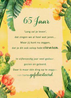 Verjaardagskaart 65 jaar Lang zal je leven More than words