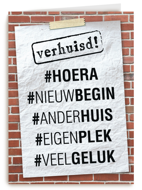 Kaart Hallmark | Felicitatie Nieuwe Woning | Nieuwe Woning Verhuisd Hashtags