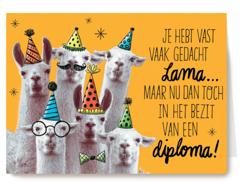 geslaagd kaart lama nu toch in bezit van diploma