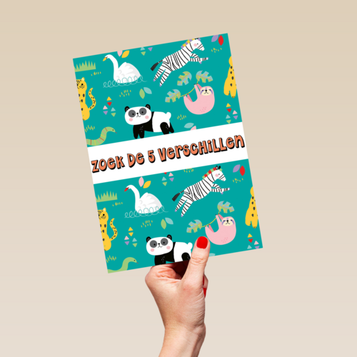 Kinderkaart Zoek de 5 verschillen