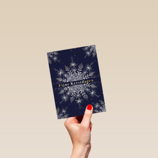 Sneeuwvlok blauw Fijne kerstdagen