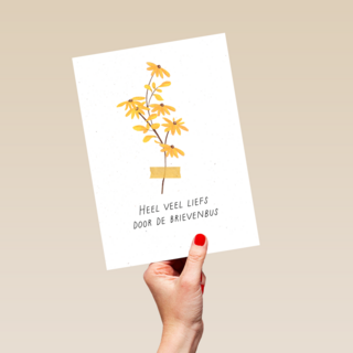 Bloemen heel veel liefs door de brievenbus