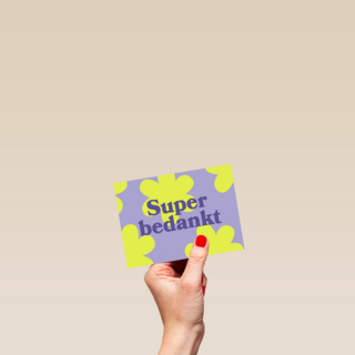 Super bedankt groen lila