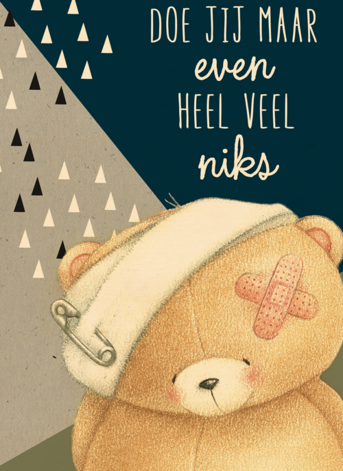 Houten Kaart Beterschapskaarten | Houten Kaart Hallmark | Beterschapskaarten | Forever Friends Jongen Doe Jij Maar Even Helemaal Niks