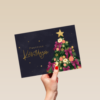 Fruitige kerstboom kerstkaart