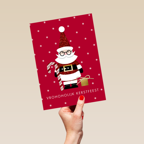 kerstkaart klassiek vrohoholijk kerstfeest