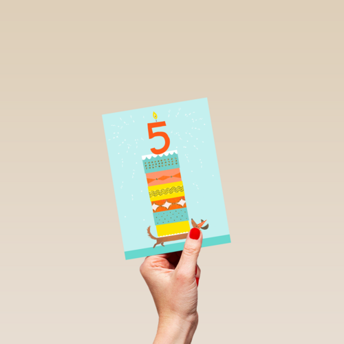 Verjaardagstaart Teckel 5 jaar