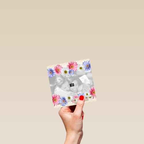 fotokaart bedankt met gerbera