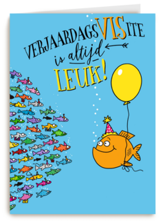 verjaardagskaart verjaardagsvisite is altijd leuk