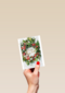Kerstkaart kerstkrans vrolijke kerst