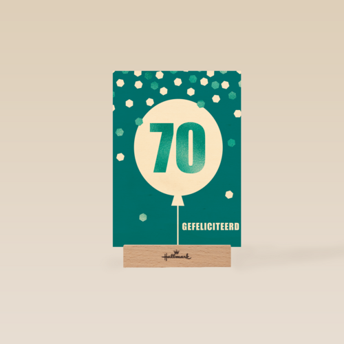 Verjaardagskaart leeftijden man 70 ballon