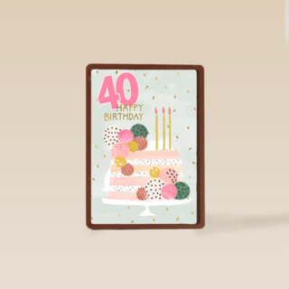 40 happy birthday met taart