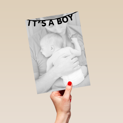 fotokaart enkel its a boy vlaggetje
