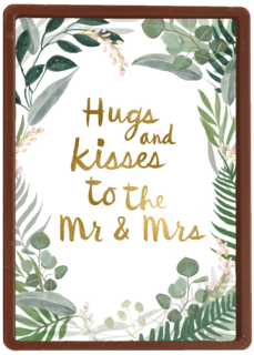 Trouwdagkaart Hugs and kisses to the Mr and Mrs Jungle style