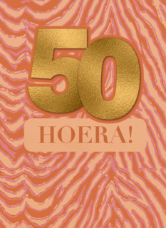 Verjaardagskaart 50 zebrapatroon