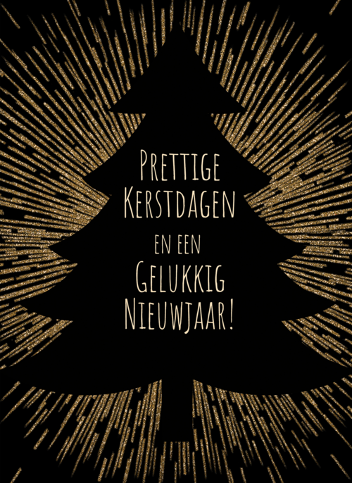 Houten kaart Kerst | Hallmark | Houten kaart Kerst | Hallmark | Stijlvolle kerstkaart met boom en gouden stralen