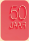 Verjaardagskaart 50 jaar roze rood