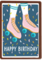 verjaardagskaart hip happy rollerskates birthday