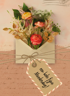 Moederdagkaart envelop met bloemen