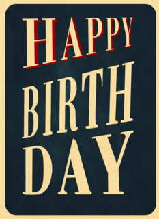 Verjaardagskaart happy birthday blauw