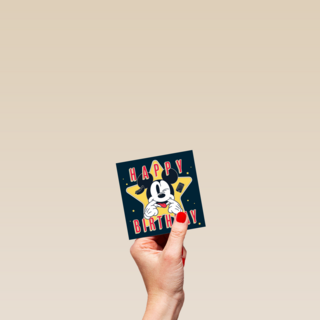Verjaardagskaart Mickey Mouse met ster