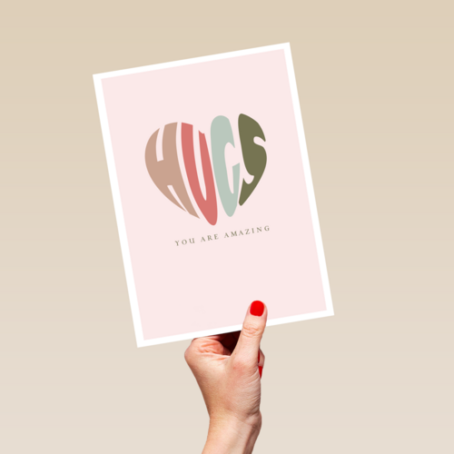 Valentijnskaart Hugs you are amazing