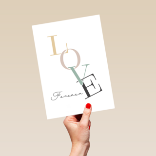 een trouwkaart met de quote love forever