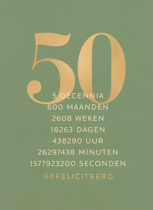 Verjaardagskaart 50 600 maanden