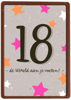 Verjaardagskaart 18 de wereld aan je voeten meisje vrouw