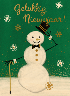 Gelukkig nieuwjaar sneeuwman