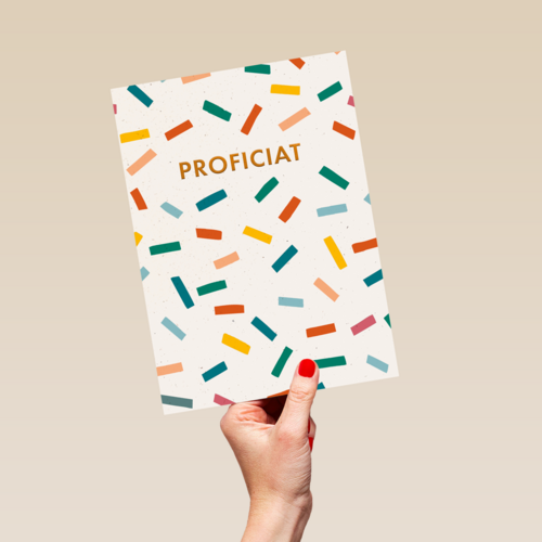 Proficiat met confetti