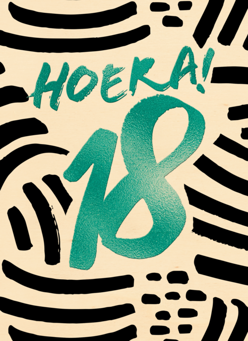 verjaardagskaart hoera groene 18 jongen man