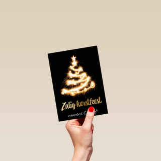 kerstkaart lichtgevende kerstboom zakelijk