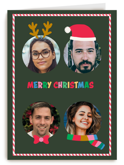 Merry Christmas fotokaart 4 fotos 
