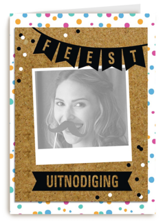 vrolijke confetti kaart met een slinger