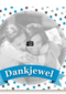 fotokaart wit met blauwe stipjes dank je wel