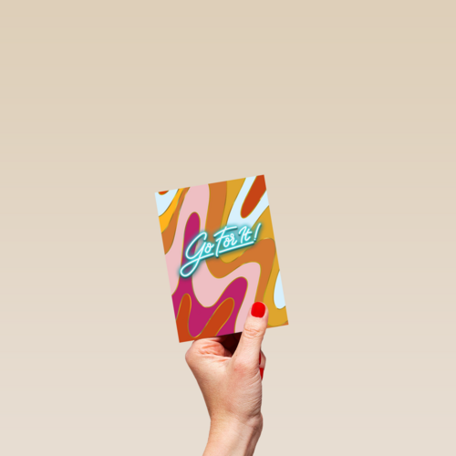 Motivatie kaart swirls en neon