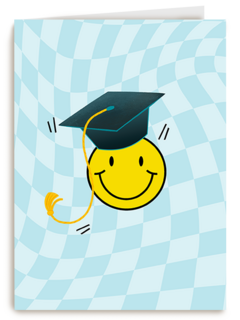 Geslaagd smiley blauw
