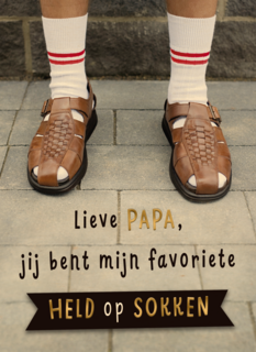 Papa jij bent mijn held op sokken