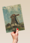 studio art kaart blanco met een nederlandse molen