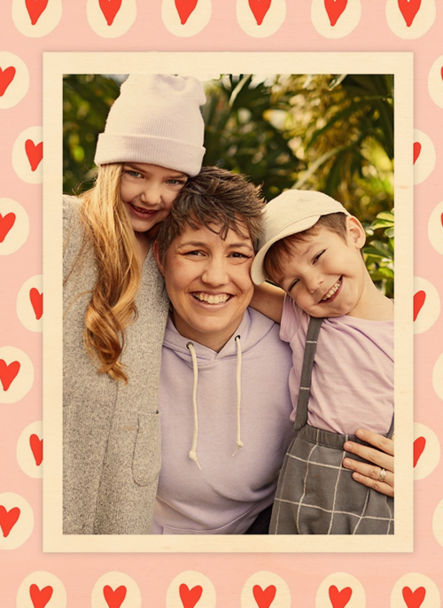 Houten Kaart Moederdag | Houten Kaart Hallmark | Moederdag | Fotokaart Roze Met Hartjes